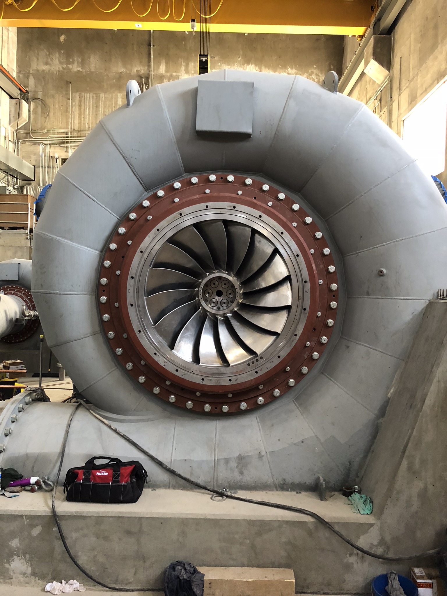 New turbine placed in the new powerhouse