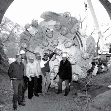 Tunnel boring machine (TBM) with contractor personnel